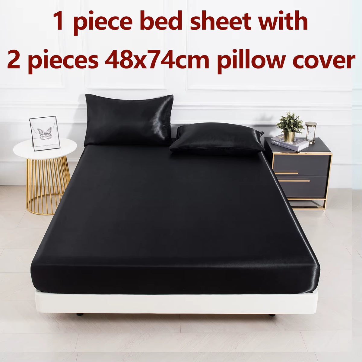Satin Sheet Set with Pillowcases - Luxe
