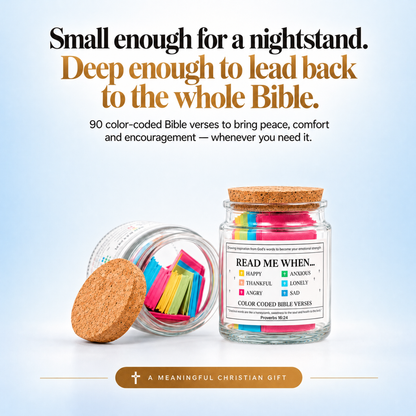 (GIFTING OFFER) Handmade 90 Day Bible Verses Jar (Free Christian Gift Box)